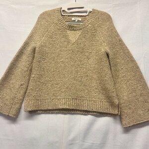 Madewell Flecked Wide-sleeve Pullover Sweater in a natural/tan